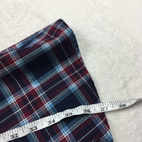 Donna Morgan Fit & Flare Crepe Dress Sz 8 Womans Navy Red Plaid Sleeveless - Picture 13 of 13